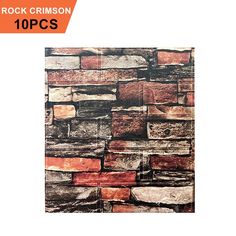 an old brick wall is shown with the words rock crisson 10 pcs