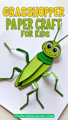 the grasshopper paper craft for kids