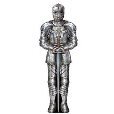 Beistle "Suit Of Armor" Cutout of size 3' helps in creating medieval theme and is perfect for lining your walls or to hang from the ceiling, sold as 5 per pack. Beistle Cutout comes in "Suit Of Armor" theme and is made from cardstock material for durability. Cutout of size 3' has prints on both the sides, sold as 5 per pack. Dimensions: 3'. Printed in color on two sides. Theme: Medieval. Design: Suit Of Armor. Material: Cardstock. Decorate at medieval themed party with this great cutout. Knight Medieval, Medieval Theme, Knight Party, Party Wall Decorations, Medieval Party, 3d Ideas, Theme Harry Potter, Medieval Style, Knight Armor