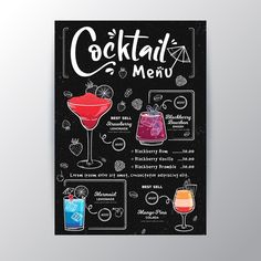 a poster with different cocktails on it