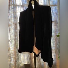 Vintage Lavish Quality Black Velvet Short Jacket With Scarf Attached. Belled, Cuffed Sleeves, Flared Cut. Bright And Soft Quality Cotton. Hard To Capture The Beauty Of This Jacket. Jacket With Scarf, Black Velvet Shorts, Velvet Shorts, Short Jacket, Cuff Sleeves, Black Velvet, Jackets & Coats, Jackets For Women, Velvet