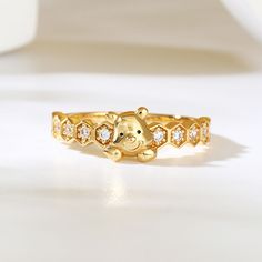 Jeulia "Hidden in Honey" Cartoon Bear Ring Sterling Silver - Jeulia Jewelry Honey Cartoon, Bear Ring, Cartoon Bear, Little Bear, Disney Jewelry, Bear Cartoon, Ring Sterling Silver, Cocktail Rings, Sterling Ring