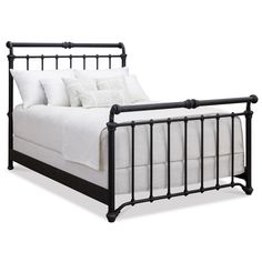 Sheffield Iron Bed 1039 Wesley Allen Queen CBMPF Aged Iron Finish Matriae Iron Beds, Full Headboard, Sleigh Bed, Sleigh Beds, Iron Bed, King Headboard, Metal Bed, Adjustable Beds, Kathy Kuo Home