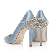 Blue Bridal Shoes, Unique Wedding Jewelry, Rose London, Celine Shoes, Designer Wedding Shoes, Something Blue Wedding, Crystal Heels