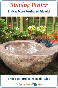 Birdbath Fountains Birdbath Fountain, Backyard Birds Sanctuary, Birdhouses Bird Feeders, Rock Fountain, Lake Garden, Bird Bath Fountain, Splash Pool, Copper Roof