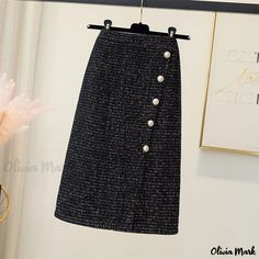 Olivia Mark - Stylish High-Waisted Split-Hem Pencil Skirt with Shimmering Silky Finish Satin Pencil Skirt, Women Korean Fashion, Silk Midi Skirt, Skirts Women, Korean Fashion Casual, Skirts Midi High Waisted, High Waisted Pencil Skirt, Satin Midi Skirt, Elegant Skirt