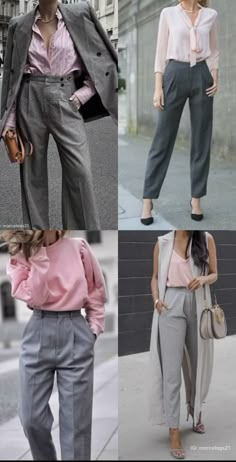 Colour Combinations Fashion, Color Combos Outfit, Street Style Fall Outfits, Style Hijab, Gray Pants, Floral Fit, Stylish Work Outfits, Casual Chic Outfit