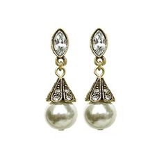 Art Deco Vintage Pearl Wedding Earrings E541 - sweetromanceonlinejewelry Pearl Wedding Earrings, Accessories Bride, White Pearl Earrings, Bridal Jewelry Vintage, Pearl Earrings Wedding, White Pearl Earring, Bridal Jewelry Collection, Bride Accessories, Sweet Romance