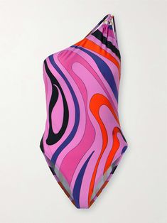 Vibrant Print Beachwear For Pool, Pucci Jumpsuit, Pucci Pattern, Pucci Bathing Suit, Vibrant Pink Printed Swimwear, Swim 2024, Emilio Pucci Swimwear, Halter Neck Swimsuit, Orange Swimsuit