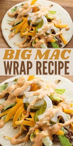 the wrap is covered in cheese and lettuce, with dressing on top to make it