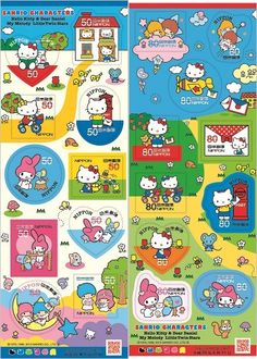 the hello kitty sticker sheet has been designed to look like it is on display