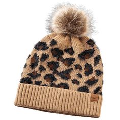 Get cozy with your wild side this winter—fashionable Britt's Knits® Snow Leopard Pom Hat will keep your head warm and your look spot-on! Soft, midweight knit hat by outdoor style icon Britt's Knits® features a ribbed cuff and a vegan fur pom, designed in neutrals to complement any winter wardrobe. One size fits most. Polyester knit cap. Machine wash. Perfect with Snow Leopard Gloves (sold separately). Fall Acrylic Beanie Cap, Winter Knit Hat For Outdoor, Winter Outdoor Knit Hats, Fall Acrylic Beanie Hat, Cozy Hats With Fleece Lining For Fall, Soft Knit Winter Hats For Fall, Soft Knit Hat For Fall And Winter, Adjustable Beanie For Cold Weather In Fall, Warm Winter Beanie For Fall