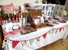 a table covered with lots of cards and other items