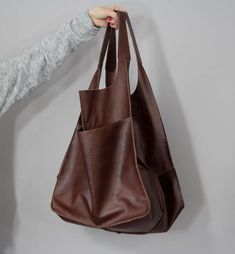 LARGE LEATHER TOTE bag Slouchy Tote Brown Handbag for Women | Etsy Large Leather Satchel Bag, Large Leather Bag With Double Handle, Large Brown Leather Shoulder Bag, Large Leather Satchel For Shopping, Large Leather Everyday Bags, Large Leather Bags For Everyday Use, Large Leather Tote Satchel, Slouchy Tote, Large Leather Tote Bag