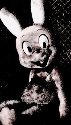 an image of a creepy rabbit with big eyes