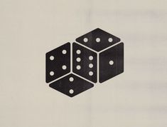 a black and white image of two dices on top of each other with dots