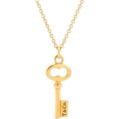 18K Rose Gold Tiffany & Co. Key Pendant Necklace Elegant Two Keys Necklace As Gift, Elegant Two Keys Necklace Gift, Elegant Two Keys Necklace For Gift, Luxury Gold Jewelry With Keys, Tiffany And Co Key Necklace, Tiffany Lock And Key Necklace, Key Pendant Necklace Gold, Tiffany Heart Key Necklace, Elegant Key Pendant Necklace