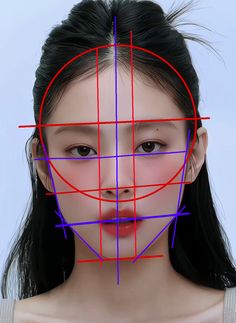 a woman's face is shown with lines in the shape of a heart