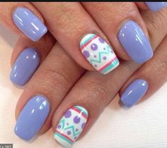 My pin is about Easter and cute easter eggs Easter Nails Easy, Easter Nail Art Designs, Easter Nail Designs, Easter Nail Art, Cute Nail Art Designs, Spring Nail Colors, Easter Nails