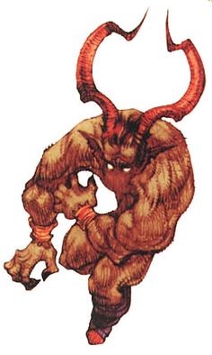 an image of a demon with horns on it's back