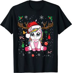 Cute Christmas Shirt Girls Women Xmas Unicorn Deer Christmas T-shirt Kids Christmas T Shirts, Cute Christmas Shirt, Christmas Unicorn, Funny Christmas Tshirts, Unicorn Costume, Cute Christmas Shirts, Deer Christmas, Christmas Family Photos, Unicorn Tshirt