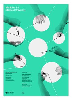 a poster with hands holding each other in circles and pointing them at the same person's hand