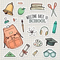 the back to school sticker is shown