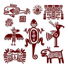 an image of native art in red and white