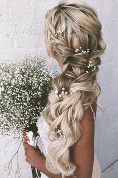 39 Braided Wedding Hair Ideas You Will Love ❤ braided wedding hair side long blonde messy braid with baby breath flowers ulyana.aster. #HairandBeauty #Hair #HairsIlove #BridesHairstyles Summer Wedding Hairstyles, Wedding Hair Side, Fishtail Braid Hairstyles, Fishtail Braid, Hair Homecoming, Braided Hairstyles For Wedding, Side Braid