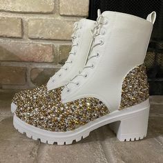 Brand New, Never Worn. Hand Rhinestoned By Me Using High Quality Crystals. Perfect For Coachella / Edc / Festival Season! Edc Festival, Festival Shoes, Moto Boots, Festival Season, Combat Boots, Festival, Women Shoes, Brand New, Crystals