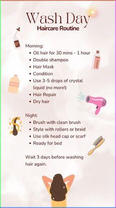 How Many Times A Week To Wash Hair, Hair Journal Ideas, Hair Care Weekly Routine, Good Hair Routine, Weekly Hair Routine, Weekly Hair Care Routine, Healthy Hair Care Routine, Good Routines, Embrace Natural Hair