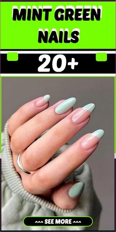 Elevate your style game with our elegant mint green nail designs, guaranteed to bring a trendy charm to your manicure. Whether you prefer sleek mint green shades or shimmery silver metallic accents, these nails exude sophistication and glamour that will catch everyone's eye. Stand out in the fashion crowd and embrace modern nail art trends like negative space patterns in refreshing mint hues. Step up your style with these chic nails that radiate cutting-edge elegance and personality. Mint Green Nail Designs, Mint Green Nail Polish, Mint Nails, Modern Nail Art, Green Nail Art, Nail Collection, Nail Looks