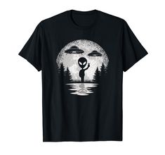 PRICES MAY VARY. Funny alien print for all who love aliens. This alien moon graphic is for men, women, boys and girls. Alien UFO print for men, women and kids. A great alien space graphic for all who love aliens and UFOs. Lightweight, Classic fit, Double-needle sleeve and bottom hem Science Clothes, Funny Alien, Moon Space, Moon Graphic, Aliens Funny, Aliens And Ufos, Dinosaur Shirt, Science Humor, Aliens