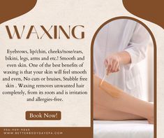 Not only does waxing keep hair off long, but it comes in less coarse and thick. Because waxing pulls the hair out with the root, it makes it harder to grow back. Waxing can be better for sensitive skin. Shaving can cause ingrown hairs, reaction to the metal of the razor, and dry your skin. Book today by giving us a call at 954-909-9065! Skin Shaving, Women Health Care, Body Hair Removal, Unwanted Hair Removal