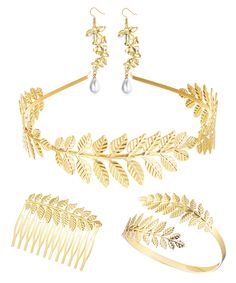 PRICES MAY VARY. GODDESS COSTUME ACCESSORIES SET: You Will Get An Exquisite Greek Goddess Costume Accessories Set That Includes 1 Greek Leaf Headband, 1 Roman Laurel Bracelet Armband, A Pair Of Leaf Pearl Earrings And 1 Laurel Leaf Comb. Affordable Price, A Set To Meet Your Needs. QUALITY MATERIALS: The Greek Goddess Set Is Made Of High Quality Alloy, Lightweight And Durable, They Will Give You A Comfortable Wearing Experience. Please Gently And Carefully Bend Them To Adjust The Right Size. CLAS Goddess Costume Accessories, Roman Earrings, Toga Party, Leaf Headband, Classy Halloween Costumes, Classy Halloween, Greek Goddess Costume, Leaves Headband, Goddess Costume