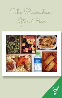 the ramadan affair box is packed with food and drinks, including rice, meats,