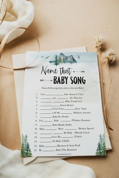 a baby shower game on top of a table