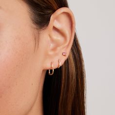 This 14k solid gold hoop earring feels extra romantic thanks to its playful heart shape. Wear this in your first piercing and pair it with dainty diamond stud earrings. Make it a pair Product Details 14k solid gold Heart measures 13.8 mm by 13.5 mm. 1.2mm thick Hinge closure Sold individually | Open Heart Huggie Earring, Women's by gorjana First Piercing, Heart Huggies, White Aura, Earrings Stacking, Gold Hoop Earring, Gorjana Jewelry, Black Labradorite, Huggie Earring, Orange Agate