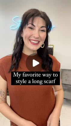 Camellia Jade | Welcome to my long #scarfspiration style series  Will you try this? | Instagram Bohemian Scarf Outfit, Easy Scarf Tying Simple Casual, How To Tie A Scarf As A Shawl, Modern Scarf Styles, How To Tie A Rectangular Scarf, Long Narrow Scarf Tying, How To Wear A Long Rectangular Scarf, Ways To Wear A Long Scarf, How To Tie Large Scarf