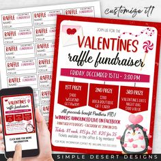 valentine's day raffle fundraiser flyer