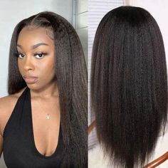 Kinky Straight Lace Front Wig 13x4 Human Hair Yaki Straight 4C Texture Baby Hair Detangle Hair, Bouncy Hair, Straight Lace Front Wigs, Lace Front Human Hair, Mild Shampoo, Hair Texture, Human Hair Lace Wigs, Frontal Wig, Hair Wear