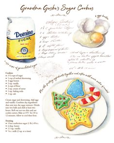 the recipe for cookies is shown in this drawing