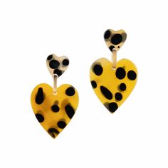 Sunshine Tienda® Cheetah Heart Dangle Trendy Heart Charm Earrings, Trendy Leopard Print Dangle Jewelry, Chic Leopard Print Jewelry, Trendy Leopard Print Dangle Earrings, Trendy Leopard Print Earrings As Gift, Sabbath Candles, Cheetah Design, Cheetah Pattern, Black Earrings Dangle