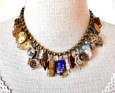 Memory Necklace, Vintage Watches Women, Wedding Necklaces, Assemblage Necklace, Antique Perfume, Assemblage Jewelry, Necklace Antique, Falmouth, Steampunk Jewelry