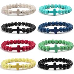 SPECIFICATIONS Style: TRENDY Shape\pattern: Round Material: Stone Gender: Unisex Chain Type: Rope Chain Item Type: Strand Bracelets Blue Pine, Porcelain Black, Bracelets Charm, Stone Bracelets, Jesus Cross, Women Yoga, Natural Stone Bracelets, Yoga Jewelry, Healing Bracelets