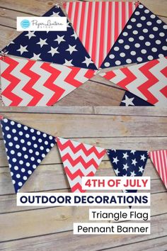 the fourth of july decorations triangle flag pennant banner