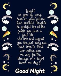 good night poem with stars and crescents