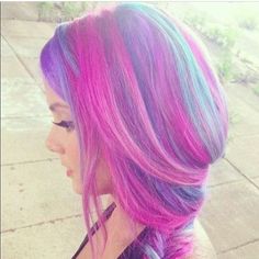 Cotton Candy Hair, Galaxy Hair, Candy Hair, Hair Color Crazy, Hair Chalk, Ombré Hair, Bright Hair, Funky Hairstyles, Mermaid Hair