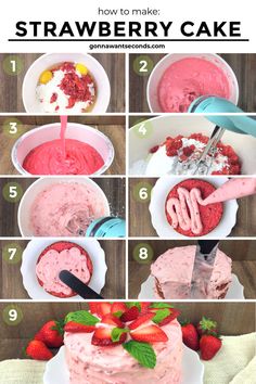 the steps to make strawberry cake