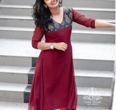 Office Wear Churidar, Chudidhar Sleeve Designs, Kalamkari Churidar Designs, Chudithar Neck Designs Cotton, Kurtis Traditional, Salwar Neck Designs